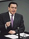 Gerhardd Schröder hält seine Rede
